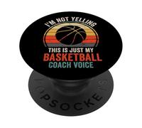 Non urlare solo la voce del mio allenatore di basket per gli allenatori Sport PopSockets PopGrip Adesivo