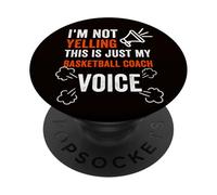 Non urlare solo la voce del mio allenatore di basket per gli allenatori Sport PopSockets PopGrip Adesivo