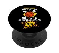 Non urlare solo la voce del mio allenatore di basket per gli allenatori Sport PopSockets PopGrip Adesivo