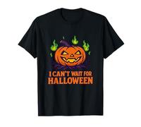Non Vedo l'ora Che arrivi Halloween Pumpkin Face Maglietta