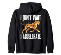 Non Vedo l'ora di accelerare Cheetah Speed Motivation Runner Felpa con Cappuccio