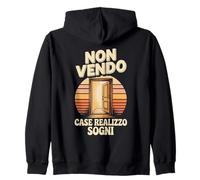 Non Vendo Case Realizzo Sogni Frase Agente Immobiliare Felpa con Cappuccio