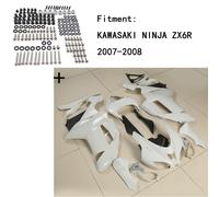 Non Verniciato ABS Corpo Lavoro Carenatura Kit W/ Vite Per Kawasaki Ninja ZX6R