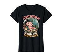 Non Voglio Essere Dove Le Persone Sono Divertenti Axolotl introverso Maglietta con Stampa Grafica Economica, Donna, Nero, XS