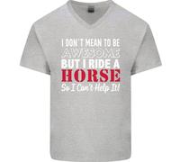 Non Voglio Essere Io Cavalco Un Cavallo Maglietta In Cotone Da Uomo A Collo A V