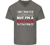 Non Voglio Essere Ma Sono Un Manager Rugby Uomo T-Shirt In Cotone A V