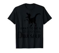 Non Voglio Essere Un Dinosauro, Divertente, Nero Maglietta