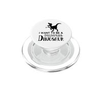 Non voglio essere un dinosauro, divertente, nero PopSockets PopGrip per MagSafe