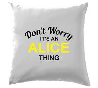 Non Worry It's Un Alice Cosa Cuscino Cognome Personalizzato Nome Famiglia