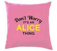 Non Worry It's Un Alice Cosa Cuscino Cognome Personalizzato Nome Famiglia