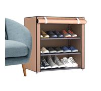 Non Woven Fabric shoeRack - Wide 4 Tier Storage Organizer Stand, Sturdy Free Standing Boots Racks Entryway | Under Bed shoeStorage, Hallway shoeOrganizer, Stackable shoeShelf, Versatile Boot Rack