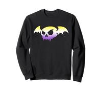 Nonbinary Bat Vampire Skull Enby Pride Flag Goth Halloween Felpa