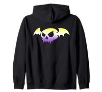 Nonbinary Bat Vampire Skull Enby Pride Flag Goth Halloween Felpa con Cappuccio