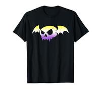 Nonbinary Bat Vampire Skull Enby Pride Flag Goth Halloween Maglietta