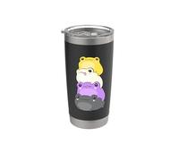 Nonbinary Flag Color Frogs Subtle Enby Pride Cute Aesthetic Bicchiere termico in acciaio inox doppia parete