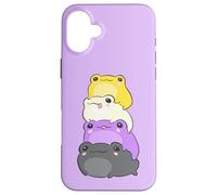 Nonbinary Flag Color Frogs Subtle Enby Pride Cute Aesthetic Custodia per iPhone 16 Plus