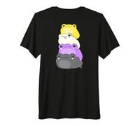 Nonbinary Flag Color Frogs Subtle Enby Pride Cute Aesthetic Maglietta Premium