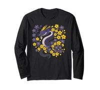 Nonbinary Japanese Dragon Enby Pride Flag Colors Floral Maglia a Manica