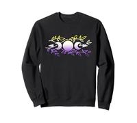 Nonbinary Moons Wiccan Pagan Pride Flag Floral Boho Witchy Felpa