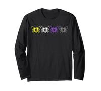 Nonbinary Pride Farfalle in Serie Colori Bandiera Enby Maglia a Manica