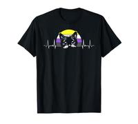 Nonbinary Pride Gatto Battito Bandiera Sullo Sfondo Maglietta