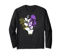 Nonbinary Pride Mazzo Floreale Colori Bandiera Enby Maglia a Manica
