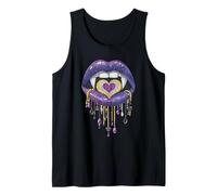 Nonbinary Vampire Lips Fangs Enby Pride Heart Halloween Canotta