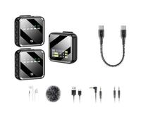 NONDK 1 Trascinamento 2 Microfono, con connettore Tipo C M32S, Schermo LCD Fili Lavalier, Annullamento del Riverbero, Microfono, Bluetooth