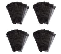 NONDK 120 Pezzi Sacchetti per Bottiglia di Vino in Organza Nera, Sacchetti per Bottiglia Trasparente Custodie di Vino Abiti con Coulisse per