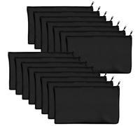 NONDK 15 pezzi Borsa in tela nera bianca 8,3 x 4,7 pollici Borsa portaoggetti con cerniera per cancelleria Astuccio per matite con graffiti fai da te sacchetto regalo, Nero