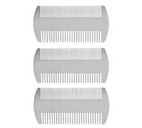 NONDK 3 x Doppia azione Acciaio Dimensioni della Carta di Credito Pettine Tasca Pettine Antistatico Pettine per Capelli Barba Baffi per Uomo