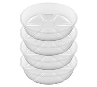 NONDK 4Pack Piatti Sottovaso Trasparenti 8Pollici Piatti Sottovasi In Plastica Più Spessi Vassoio per Piante Vaso per Giardino Interno Ed Esterno