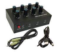 NONDK -801 Expanser Microfono a Condensatore Mixer Microfono a 8 Canali da 3,5 mm Concentratore Espansore di Ingresso multicanale