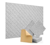 NONDK Confezione da 12 acustici con autoadesivi, in schiuma a prova di suono da 12 x 12 x 0,4 pollici, piastrelle assorbenti acustici per grigio