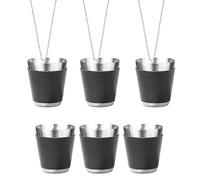 NONDK Confezione da 6 bicchieri da ciuccio in metallo per appendere bicchieri da ciuccio in acciaio con catena, bicchiere da ciuccio da 30 ml, per feste, B