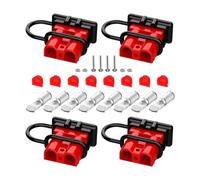 NONDK Connettore Anderson, Batteria da 50 A, Calibro 6-12, Connessione Rapida con Spina Antipolvere, 12 V-36 V, Spina Anderson Scollegata