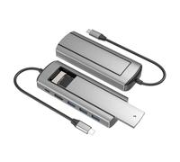 NONDK Docking station 6 in 1 USB C HUB M.2 SSD con USB 3.0 tipo C a memoria disco portatile compatibile per laptop
