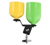 NONDK Doppio Cencerro Campana Musica Cerchio Suono Alto Basso Battente Percussione, Strumento Parte Accessori Verde + Giallo