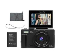 NONDK Fotocamera digitale 4K 18X Zoom Digital Videoregistratore Vlog Vintage Schermo Abatibile a 180° Fotocamera Selfie