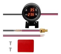 NONDK Misuratore di temperatura 'acqua del camion 'automobile digitale LED rotondo sensore di temperatura moto + voltmetro voltmetro misuratore di tensione 2 in 1 A
