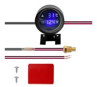 NONDK Misuratore di temperatura 'acqua del camion 'automobile digitale LED rotondo sensore di temperatura moto + voltmetro voltmetro misuratore di tensione 2 in 1 B