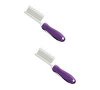 NONDK Pettine per animali domestici per cani e gatti, denti in acciaio , ergonomico, strumento di toilette universale, facile da pulire