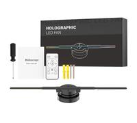 NONDK Proiettore olografico 3D WiFi, Ventilatore olografico con lettore olografico 352LED per immagini, negozio video, bar, feste, pubblicità, schermo, presa europea