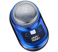 NONDK Rasoio Elettrico Portatile Rasoio da Tasca per Uomo Mini Rasoio da Barba Schermo LCD di Alimentazione Rasoio Ricaricabile per Viaggi a Casa-A