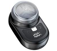 NONDK Rasoio Elettrico Portatile Rasoio da Tasca per Uomo Mini Rasoio da Barba Schermo LCD di Alimentazione Rasoio Ricaricabile per Viaggi a Casa-D