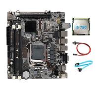 NONDK Scheda madre H55 LGA1156 Compatibile con I3 530 I5 760 Series CPU Memoria DDR3 Scheda madre+CPU I5 750+ interruttore+ SATA
