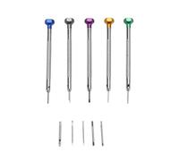 NONDK Set di 5 cacciaviti in acciaio da 0,8-1,6 mm per la riparazione di orologi, utensili portatili per orologi, rimozione del cinturino con perni, strumenti, Come mostrato