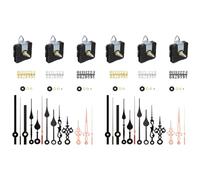 NONDK Set di 6 pezzi di movimento al quarzo con 10 set di lancette contenenti un kit di numeri per parti di ricambio di riparazione di orologi, Nero