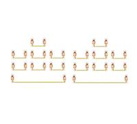 NONDK Stabilizzatore montato su piastra placcato su per tastiera meccanica personalizzata 2U 6.25U (2 + 14, rosa)