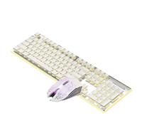 NONDK Tastiera meccanica con e mouse, tastiera silenziosa a LED, tastiera da gioco, resistente all'acqua, per sport elettronici e uso in ufficio-C